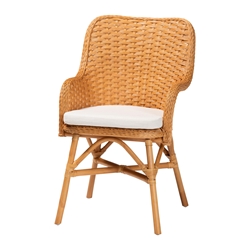 bali & pari Celsie Bohemian Light Honey Rattan Dining Chair